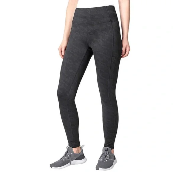 Mondetta Brushed Jacquard Black High Waist Legging with Pockets - Picture 2 of 7